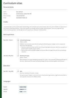 Pilih templat Oxford dan buat CV profesional